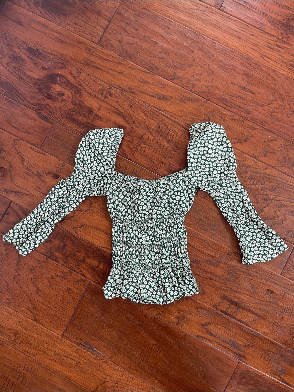 Reformation Emerald Green Floral Blouse - Picture 2 of 2